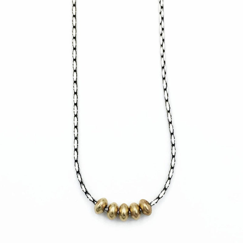 Thin Chain Gold Fill Beads Necklace