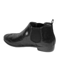 crackle leather low booties 19032