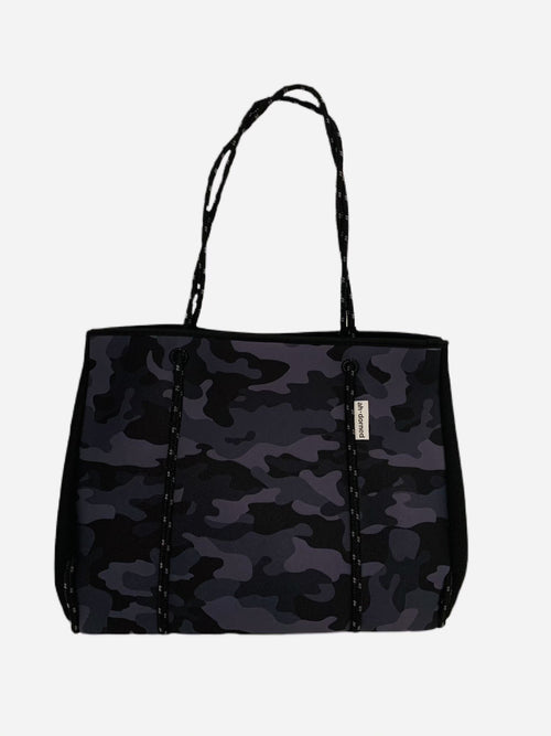 Neoprene Tote in Black Camo