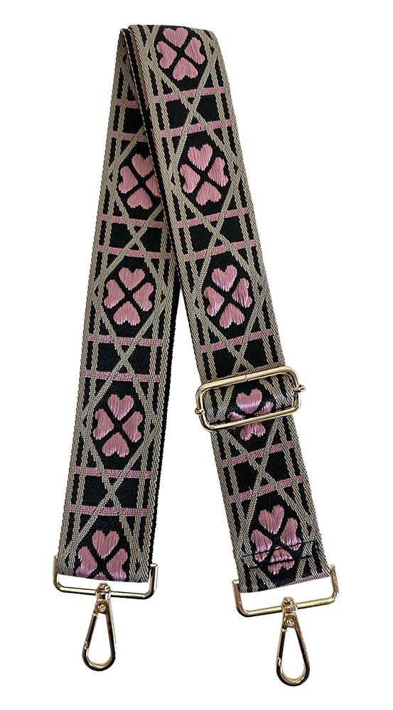 Mix & Match Bag Strap in Black/Pink Clover