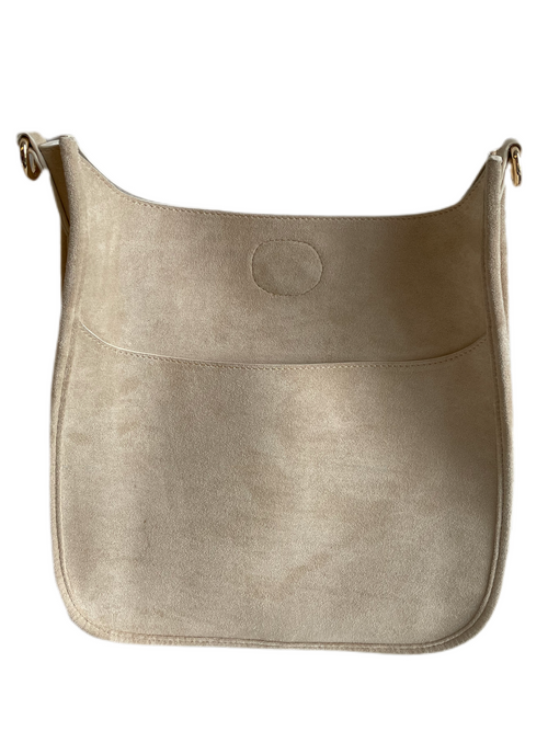 Mix & Match Faux Suede Mini Messenger Bag in Bone