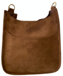 Mix & Match Faux Suede Messenger in Chocolate