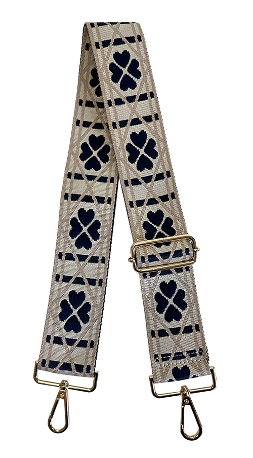 Mix & Match Bag Strap in Cream/Navy Clover