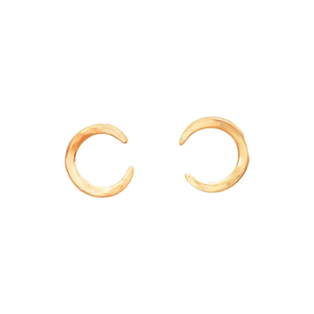 Crescent Studs in 24k Gold Vermeil