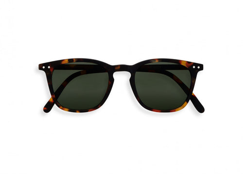 #E Shape Sunglasses in Tortoise/Green Lenses