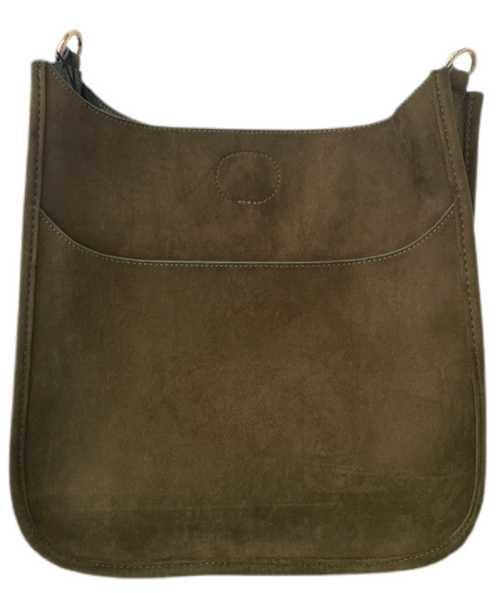 Mix & Match Faux Suede Messenger in Army