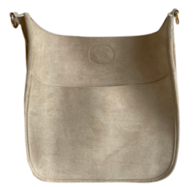 Mix & Match Faux Suede Messenger in Bone