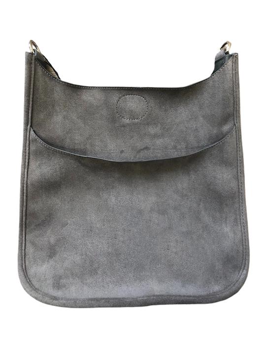 Mix & Match Faux Suede Messenger in Grey