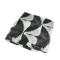 black white silk cranes scarf