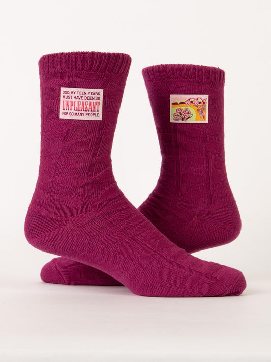 God, My Teen Years Tag Socks