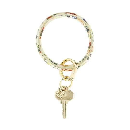 Big O Leather Key Ring in Gold Rush Floral