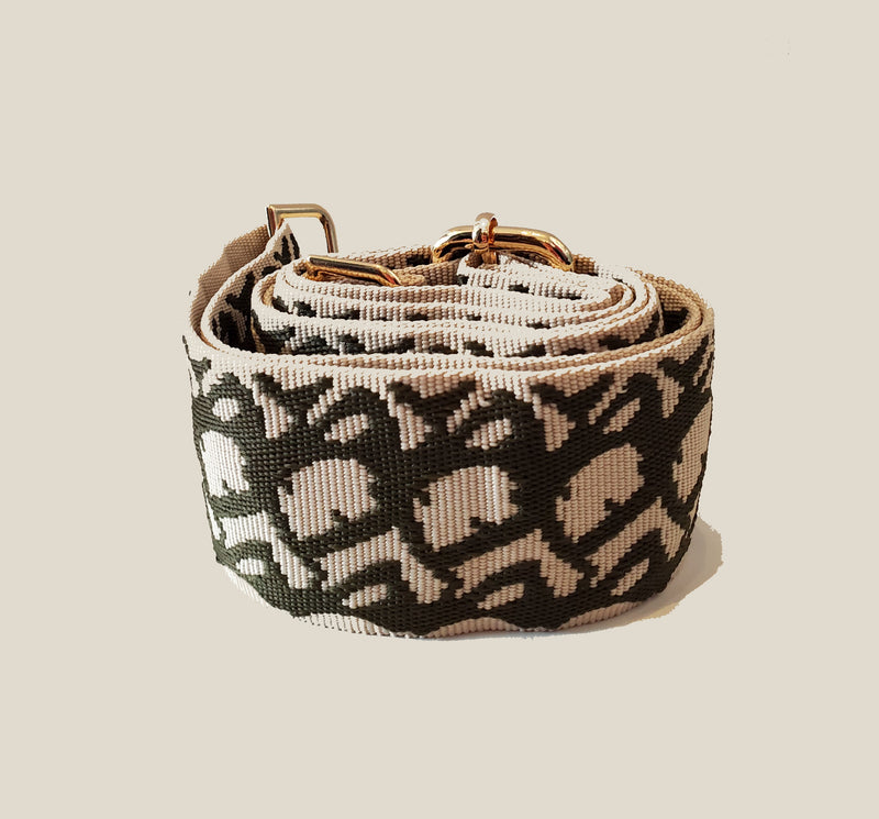 Mix & Match Bag Strap in Cream/Army