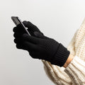 Knit Texting Gloves in Black