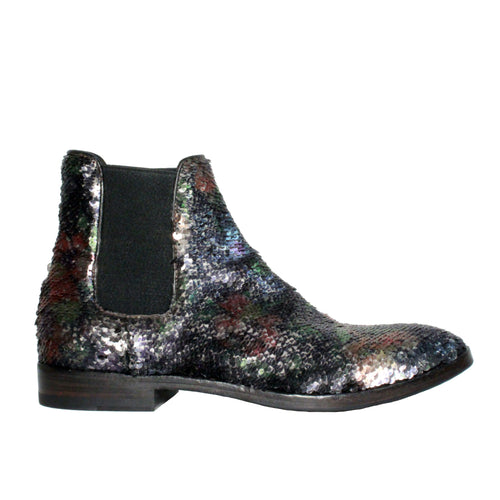 colorful sequin bootie womens