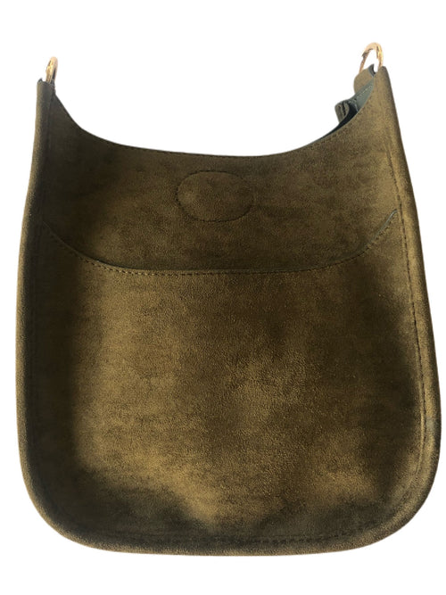 Mix & Match Faux Suede Mini Messenger Bag in Army