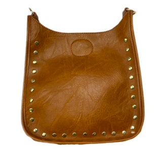 Mix & Match Mini Messenger Bag in Camel/Gold Studs