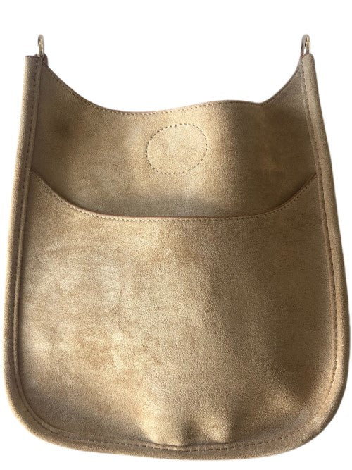 Mix & Match Mini Faux Suede Messenger Bag in Camel