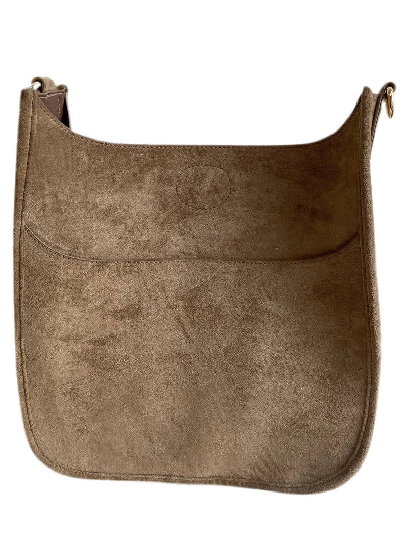 Mix & Match Faux Suede Mini Messenger Bag in Mushroom