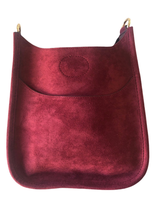 Mix & Match Faux Suede Mini Messenger Bag in Burgundy