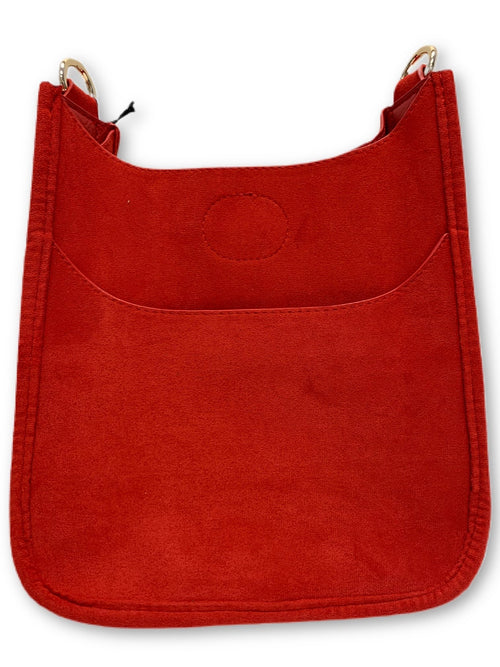 Mix & Match Faux Suede Mini Messenger Bag in Red