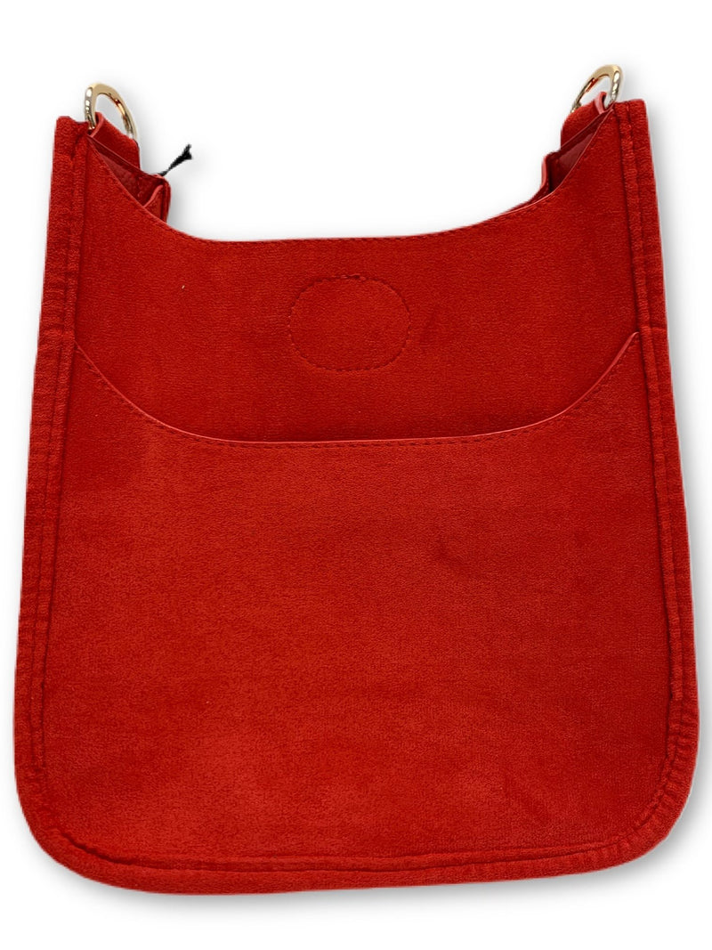 Mix & Match Faux Suede Mini Messenger Bag in Red