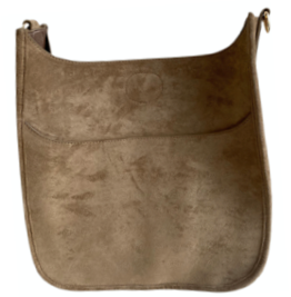 Mix & Match Faux Suede Messenger in Mushroom