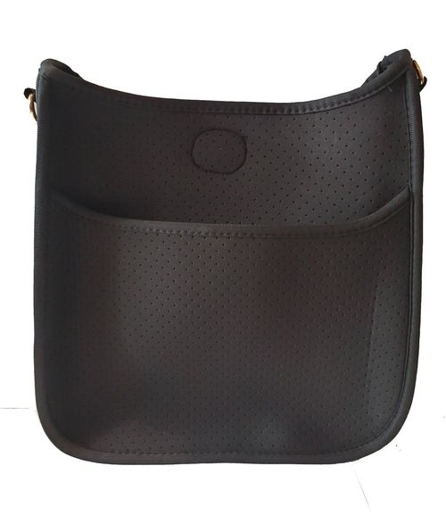 Mix & Match Perf Neoprene Messenger Bag in Black