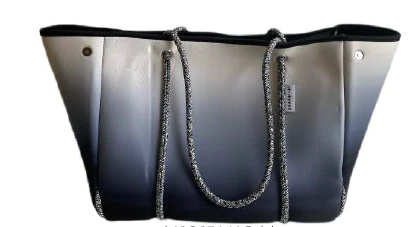 Neoprene Tote in Black Ombre