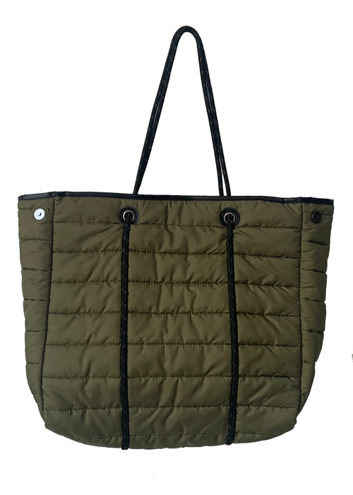 Puffy Tote in Army