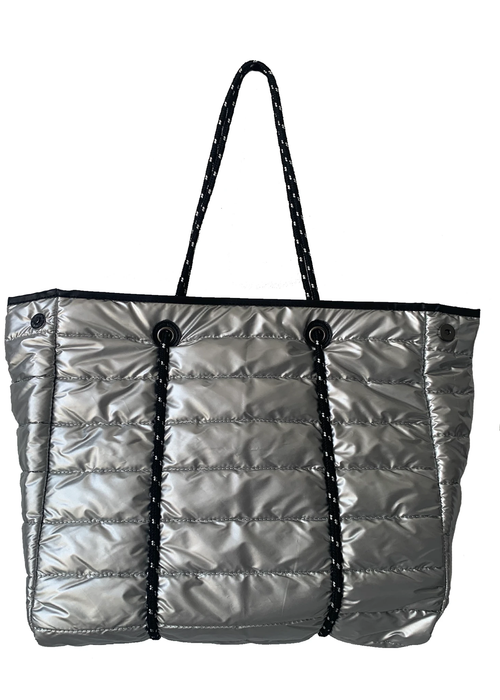 Puffy Tote in Silver