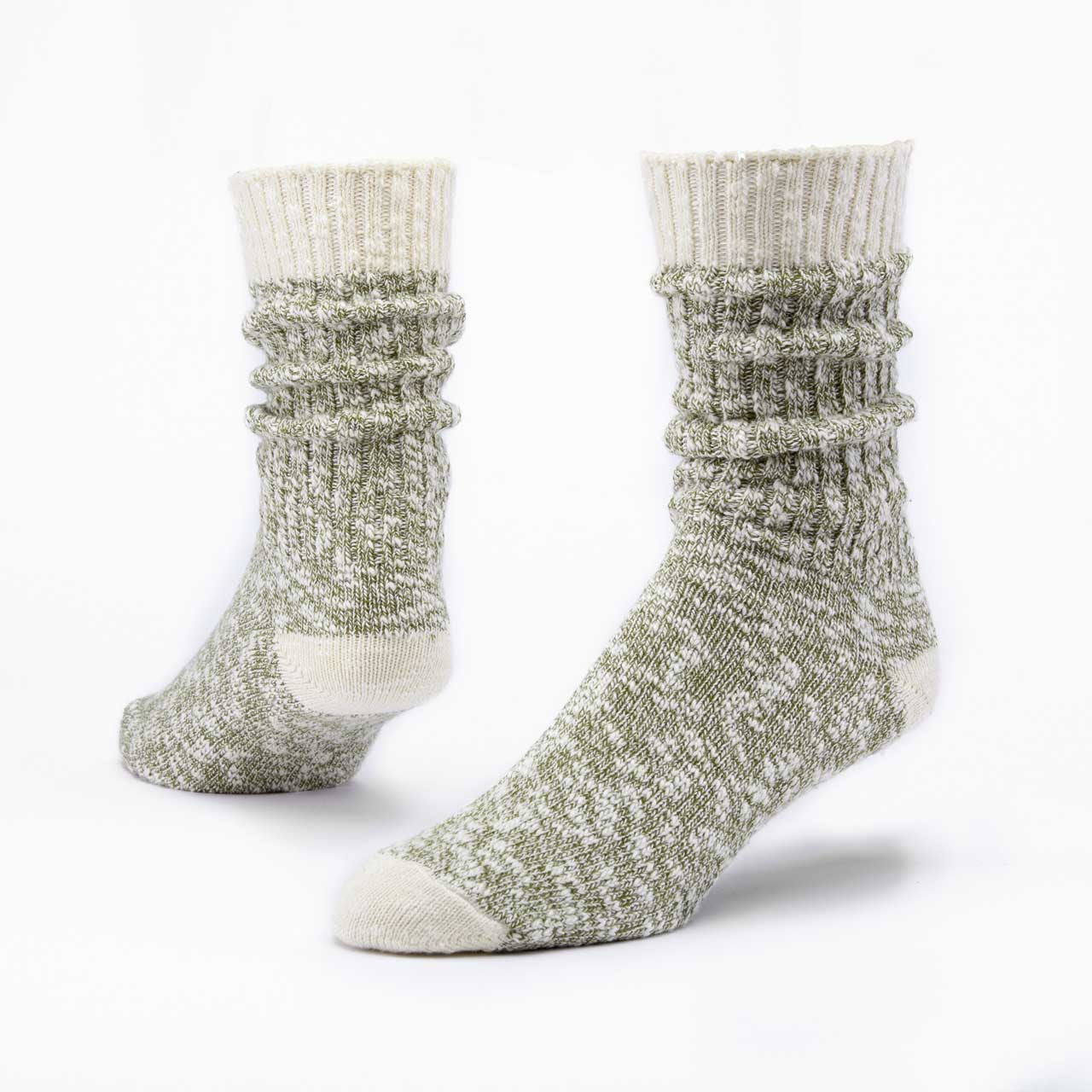 Ragg Sock in Olive/Cream
