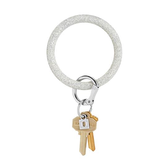 Big O Silicone Key Ring in Silver Confetti