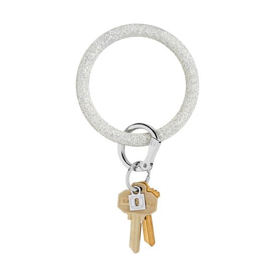 Big O Silicone Key Ring in Silver Confetti