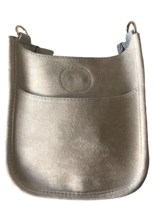 Mix & Match Mini Faux Suede Messenger Bag in Cream