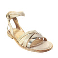 metallic tan flats sandals lisa 3403