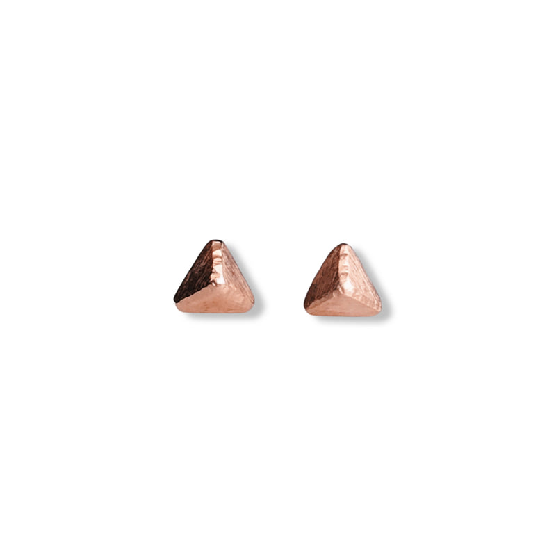 Tiny Mountain Studs in Rose Gold Vermeil