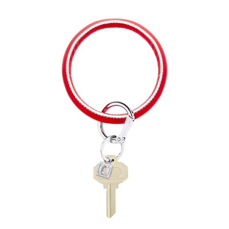Big O Leather Key Ring in White Cherry