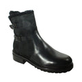 warm shearling black metallic boot