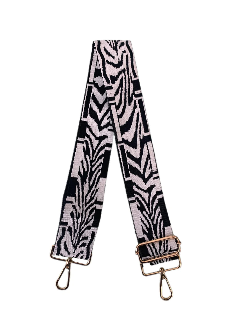 Mix & Match Bag Strap in Black/White Zebra Stripe